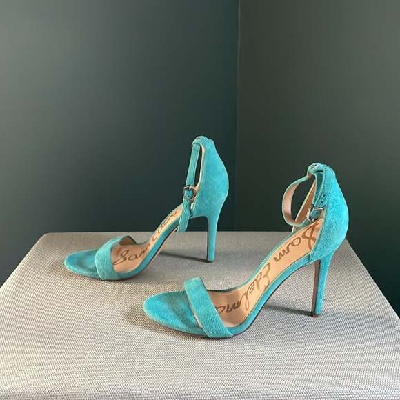 Sam Edelman turquoise, Blue suede Strappy Heels - Picture 4 of 10